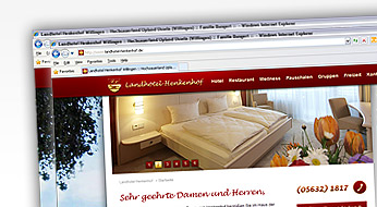 Hotelwebsite, Internetauftritt - www.landhotel-henkenhof.de
