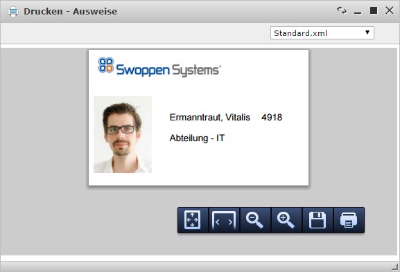Drucken von Ausweisen
