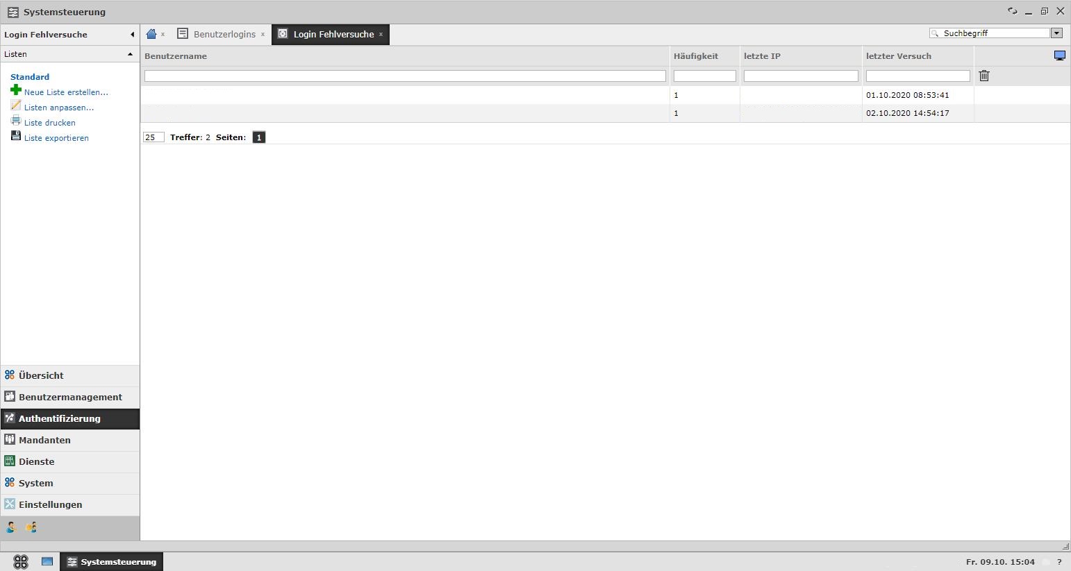 Login Fehlversuche
